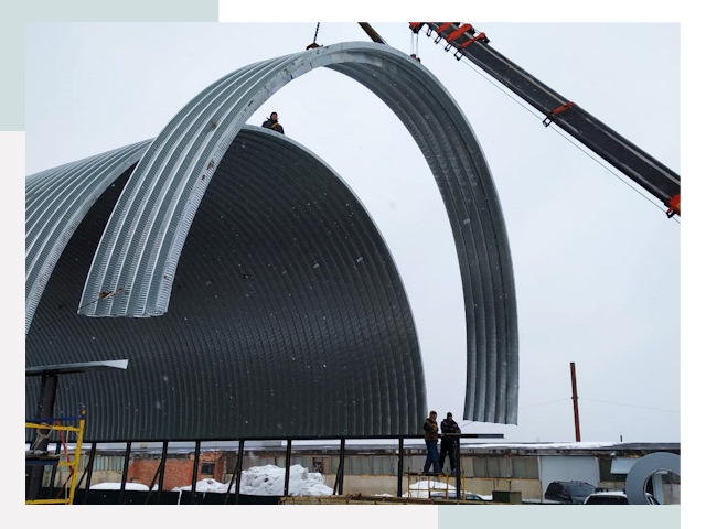 Полукруглые ангары в Рязани